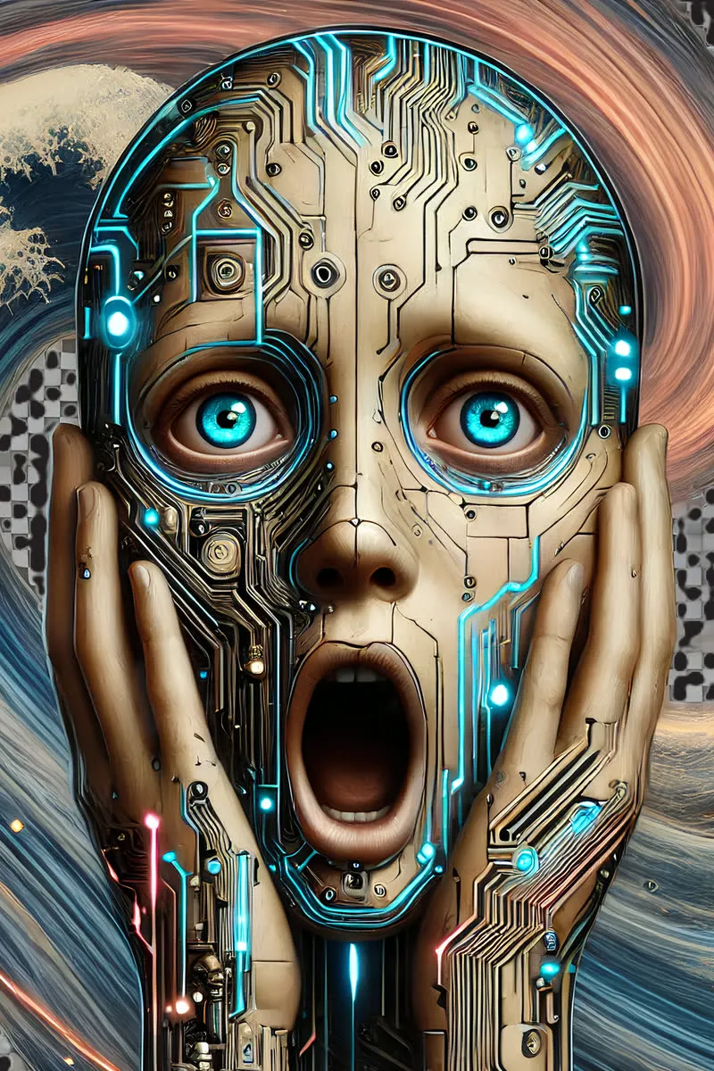 The Scream, Cyber Art poster by 7th ART