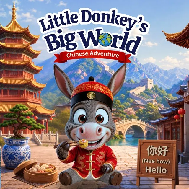 Little Donkey's Big World: Chinese Adventure picture book cover